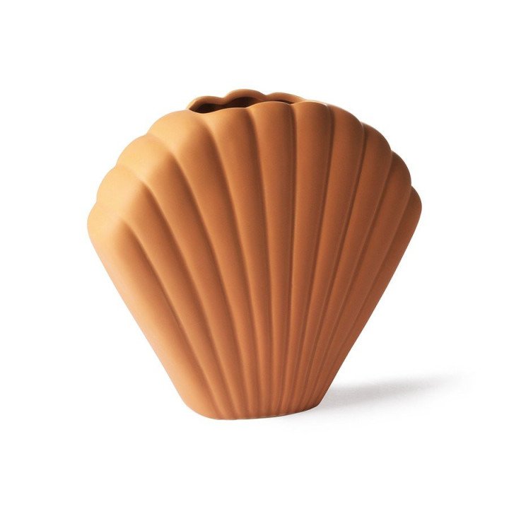 Ceramic shell vase terra L, HK Living