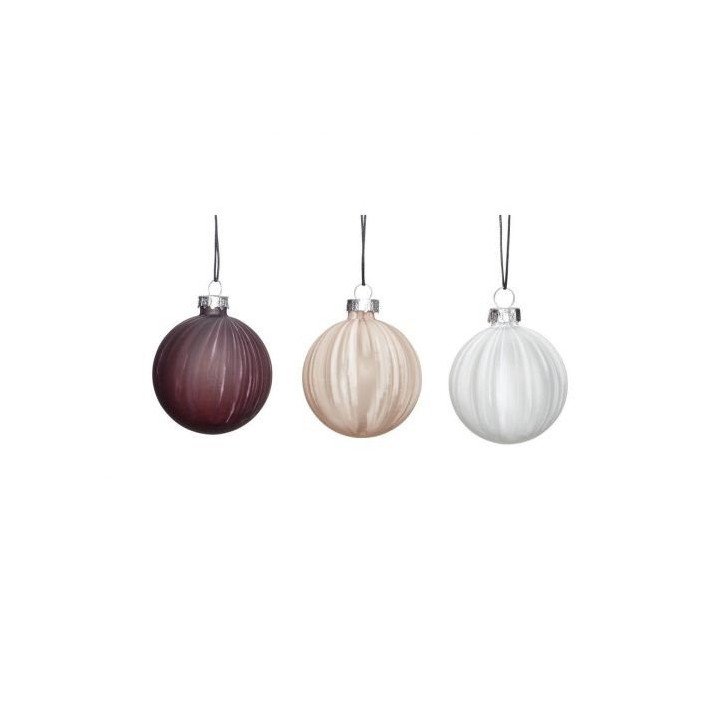 Bolas de Navidad Blanca / Beige /Morada Set/ 9