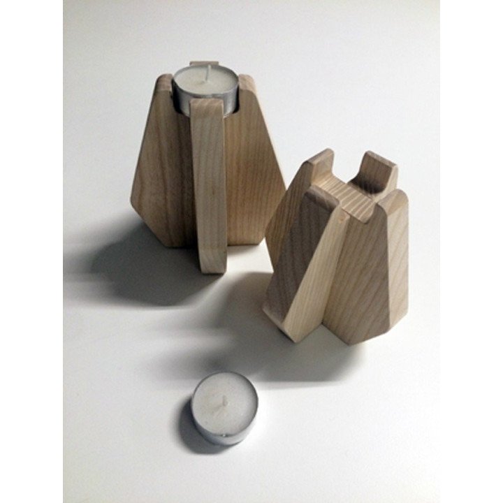 Porta velas NORDIK madera Fresno