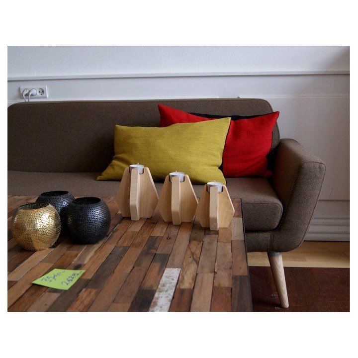Porta velas NORDIK madera Fresno