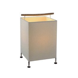 Lámpara de sobremesa con asa en madera