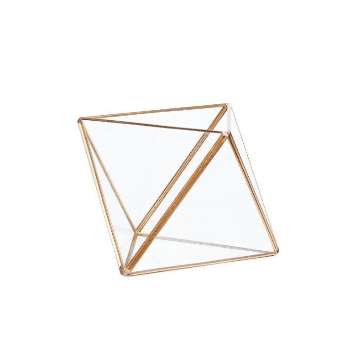 Terrario de cristal y latón pequeño