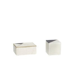 Set 2 cajas Mármol y Latón, Hübsch