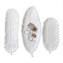 Set 3 bandejas Pluma Cerámica, Hübsch
