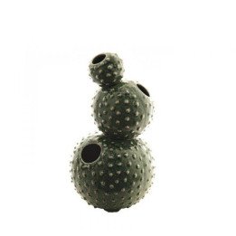 Jarrón con forma de cactus verde