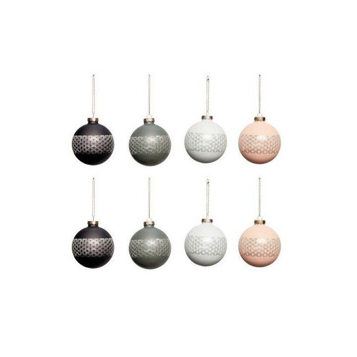 Bolas de Navidad, 4 colores, Set 8