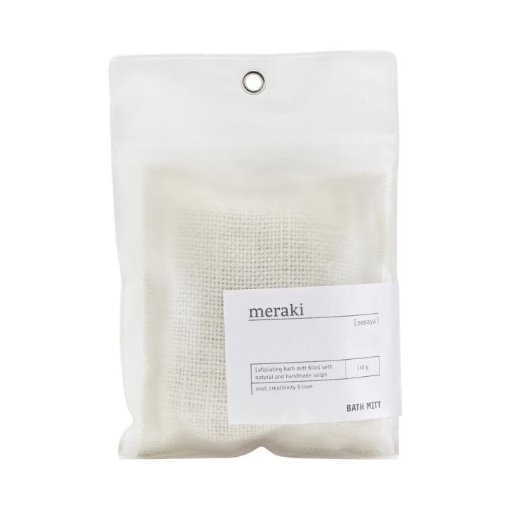 Guante de yute y jabón para ducha de Meraki