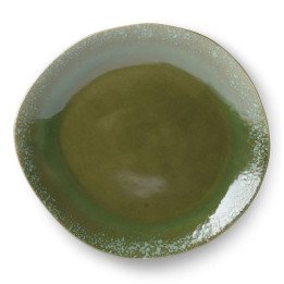 70s ceramics: dinner plate, green (set of 2)