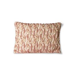 Cojín tejido jacquard floral burdeos/amarillo (40x30) HKLiving