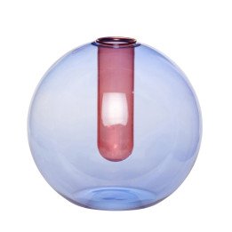 Jarrón/ florero de dos piezas en Azul y Rosa de Hübsch