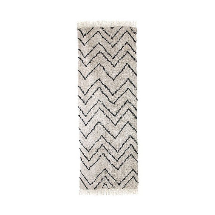 Alfombra cotton zigzag runner (75x220), HKLiving