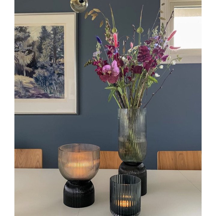RIVA vase/candleholder, M, black/grey, Nordal Denmark