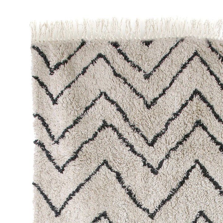 Alfombra cotton zigzag runner (75x220), HKLiving
