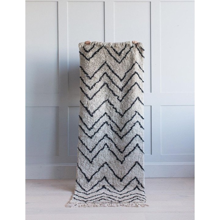 Alfombra cotton zigzag runner (75x220), HKLiving