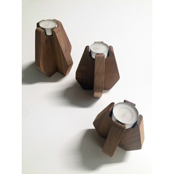 Porta velas NORDIK madera NOGAL
