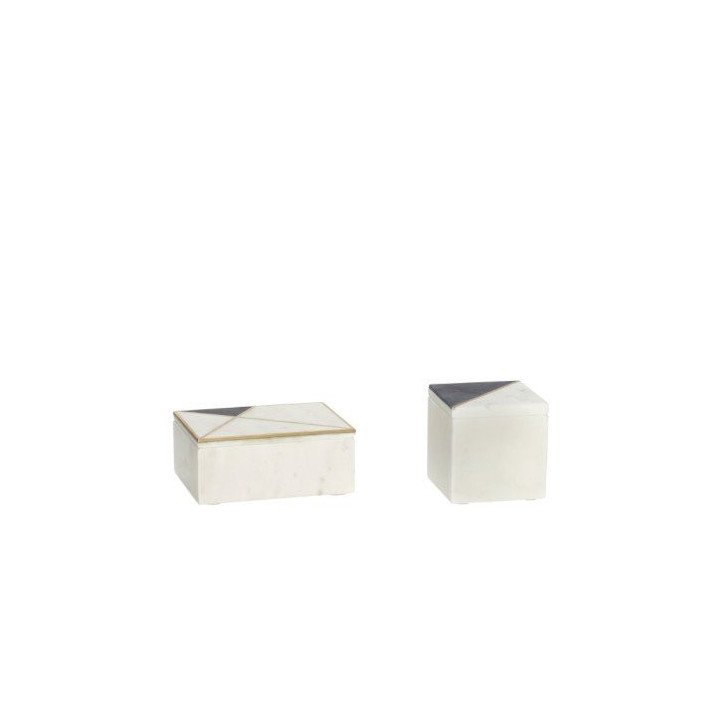 Set 2 cajas Mármol y Latón, Hübsch