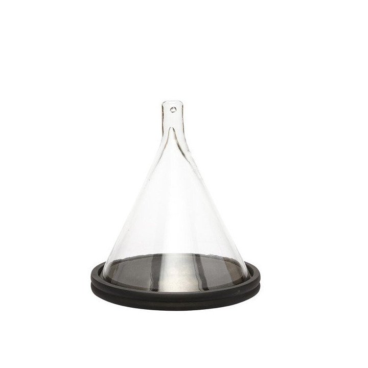 Campana cónica de cristal y madera