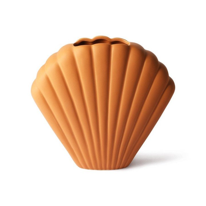 Ceramic shell vase terra L, HK Living