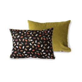 DORIS FOR HKLIVING: PRINTED/RIB CUSHION FLAKES (30X40), HKliving