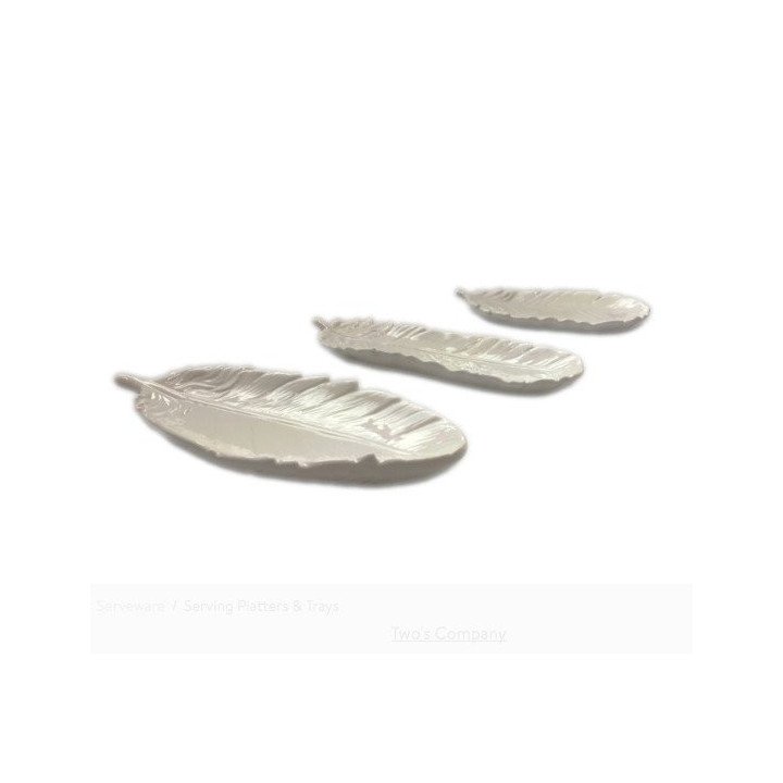 Set 3 bandejas Pluma Cerámica, Hübsch