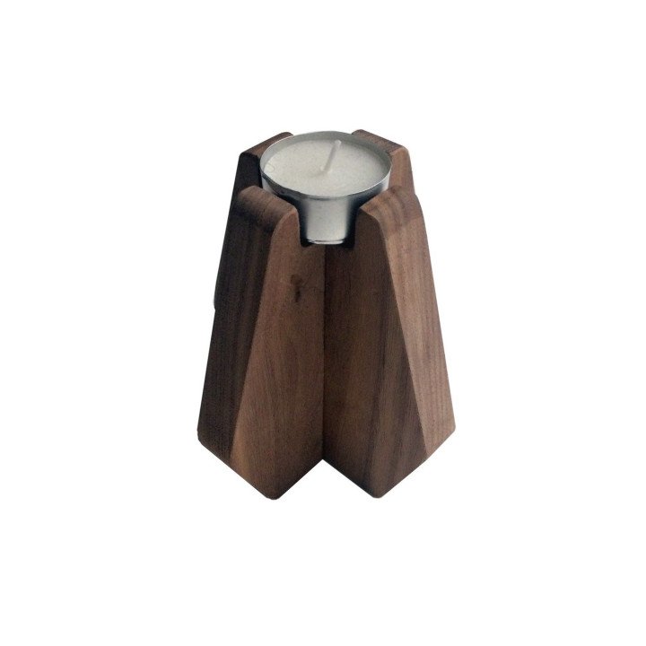 Porta velas NORDIK madera NOGAL