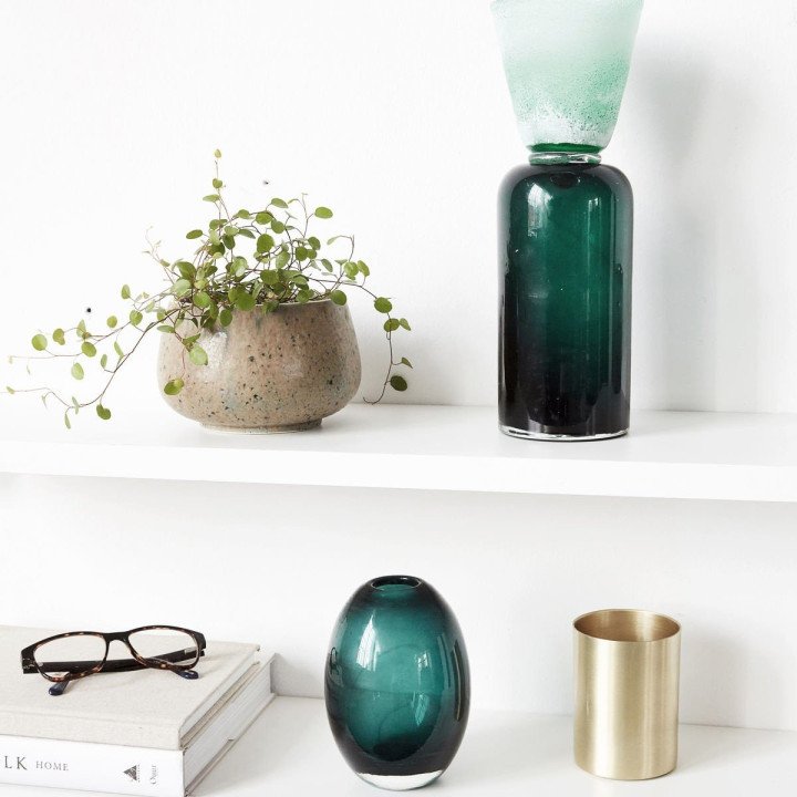 Portavelas Funnel, Azul/Verde, House Doctor