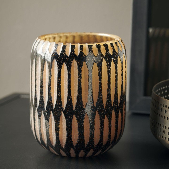 Jarrón Vase PIMPRI Black/Brown (pequeño), House Doctor