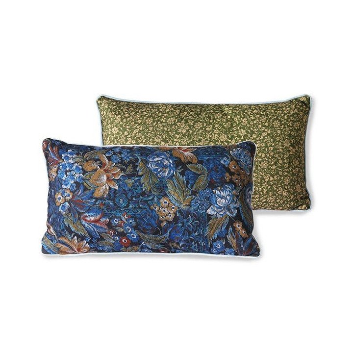 Doris for hkliving: printed cushion blue (35x60)